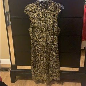 Gold and black dress